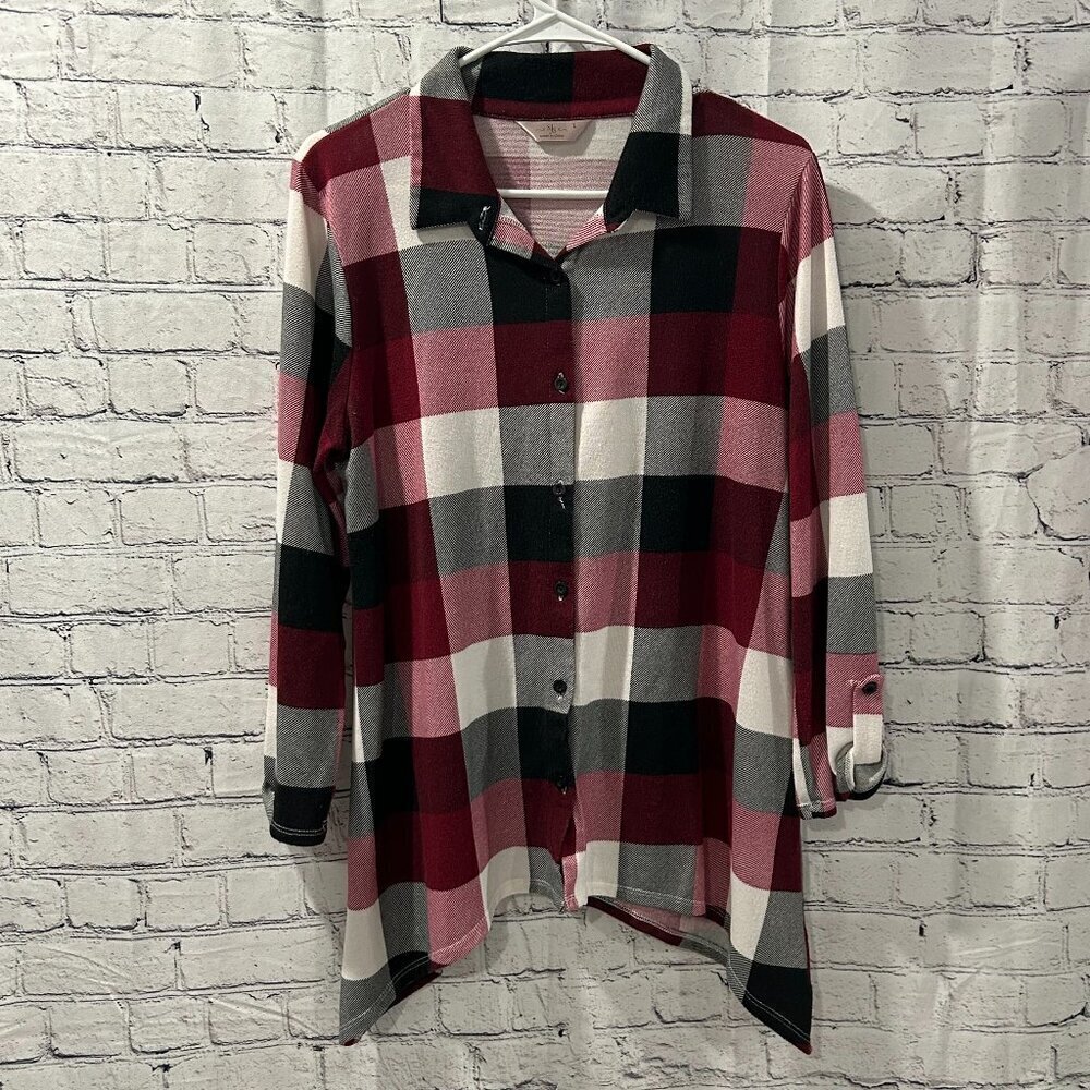 Ladies SJS long sleeved flannel shirt Size L